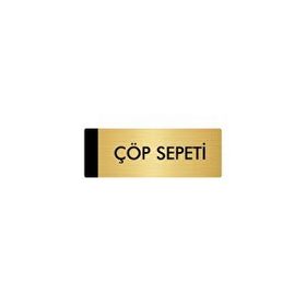 Özarslan Dizayn Departman Kapı İsimliği Çöp Sepeti 5x20 cm Altın Renk Metal Yönlendirme Levhası