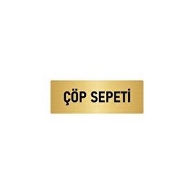 Özarslan Dizayn Departman Kapı İsimliği Çöp Sepeti 5x20 cm Altın Renk Metal Yönlendirme Levhası