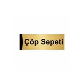 Özarslan Dizayn Departman Kapı İsimliği Çöp Sepeti 5x20 cm Altın Renk Metal Yönlendirme Levhası