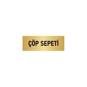 Özarslan Dizayn Departman Kapı İsimliği Çöp Sepeti 7x20 cm Altın Renk Metal Yönlendirme Levhası