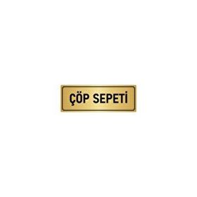 Özarslan Dizayn Departman Kapı İsimliği Çöp Sepeti 7x20 cm Altın Renk Metal Yönlendirme Levhası