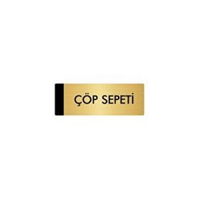Özarslan Dizayn Departman Kapı İsimliği Çöp Sepeti 7x20 cm Altın Renk Metal Yönlendirme Levhası