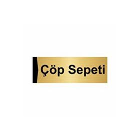 Özarslan Dizayn Departman Kapı İsimliği Çöp Sepeti 7x20 cm Altın Renk Metal Yönlendirme Levhası