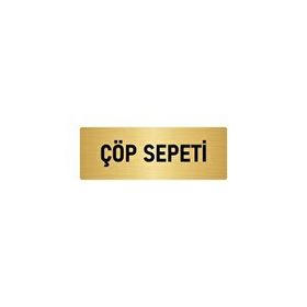 Özarslan Dizayn Departman Kapı İsimliği Çöp Sepeti 7x20 cm Altın Renk Metal Yönlendirme Levhası