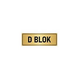 Özarslan Dizayn Departman Kapı İsimliği D Blok 10x20 cm Altın Renk Metal Yönlendirme Levhası