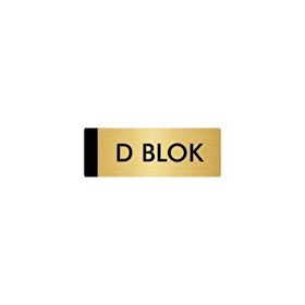 Özarslan Dizayn Departman Kapı İsimliği D Blok 10x20 cm Altın Renk Metal Yönlendirme Levhası