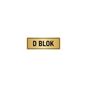 Özarslan Dizayn Departman Kapı İsimliği D Blok 10x20 cm Altın Renk Metal Yönlendirme Levhası
