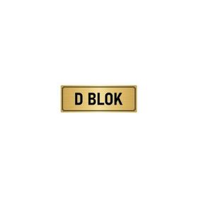 Özarslan Dizayn Departman Kapı İsimliği D Blok 5x20 cm Altın Renk Metal Yönlendirme Levhası