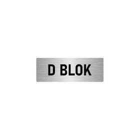 Özarslan Dizayn Departman Kapı İsimliği D Blok 5x20 cm Gümüş Renk Metal Yönlendirme Levhası