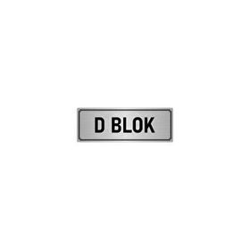 Özarslan Dizayn Departman Kapı İsimliği D Blok 5x20 cm Gümüş Renk Metal Yönlendirme Levhası