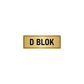 Özarslan Dizayn Departman Kapı İsimliği D Blok 7x20 cm Altın Renk Metal Yönlendirme Levhası