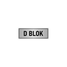 Özarslan Dizayn Departman Kapı İsimliği D Blok 7x20 cm Gümüş Renk Metal Yönlendirme Levhası