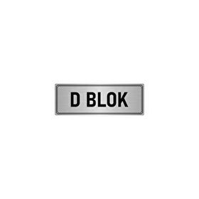 Özarslan Dizayn Departman Kapı İsimliği D Blok 7x20 cm Gümüş Renk Metal Yönlendirme Levhası