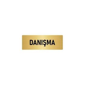 Özarslan Dizayn Departman Kapı İsimliği Danışma 10x20 cm Altın Renk Metal Yönlendirme Levhası