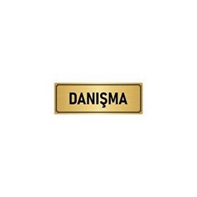 Özarslan Dizayn Departman Kapı İsimliği Danışma 10x20 cm Altın Renk Metal Yönlendirme Levhası