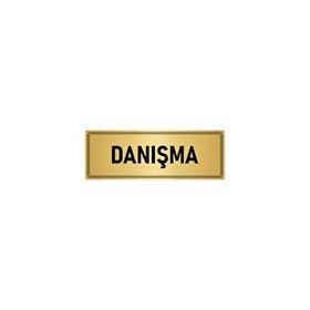 Özarslan Dizayn Departman Kapı İsimliği Danışma 10x20 cm Altın Renk Metal Yönlendirme Levhası