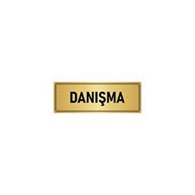 Özarslan Dizayn Departman Kapı İsimliği Danışma 5x20 cm Altın Renk Metal Yönlendirme Levhası