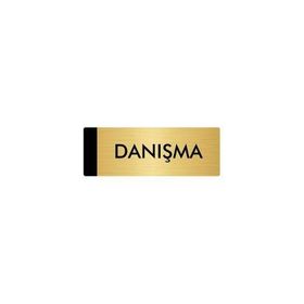 Özarslan Dizayn Departman Kapı İsimliği Danışma 5x20 cm Altın Renk Metal Yönlendirme Levhası