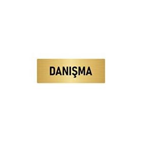 Özarslan Dizayn Departman Kapı İsimliği Danışma 7x20 cm Altın Renk Metal Yönlendirme Levhası