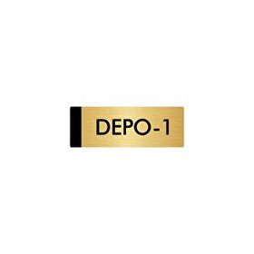 Özarslan Dizayn Departman Kapı İsimliği Depo 10x20 cm Altın Renk Metal Yönlendirme Levhası