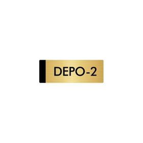 Özarslan Dizayn Departman Kapı İsimliği Depo 10x20 cm Altın Renk Metal Yönlendirme Levhası