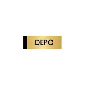 Özarslan Dizayn Departman Kapı İsimliği Depo 10x20 cm Altın Renk Metal Yönlendirme Levhası