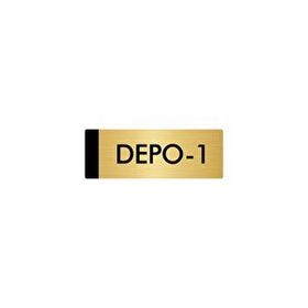 Özarslan Dizayn Departman Kapı İsimliği Depo 5x20 cm Altın Renk Metal Yönlendirme Levhası