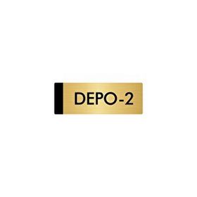 Özarslan Dizayn Departman Kapı İsimliği Depo 5x20 cm Altın Renk Metal Yönlendirme Levhası