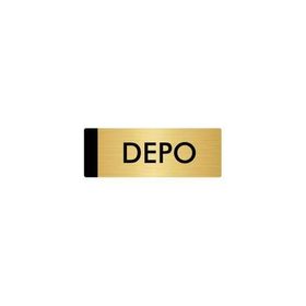 Özarslan Dizayn Departman Kapı İsimliği Depo 5x20 cm Altın Renk Metal Yönlendirme Levhası