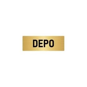 Özarslan Dizayn Departman Kapı İsimliği Depo 7x20 cm Altın Renk Metal Yönlendirme Levhası