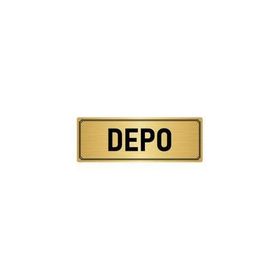 Özarslan Dizayn Departman Kapı İsimliği Depo 7x20 cm Altın Renk Metal Yönlendirme Levhası