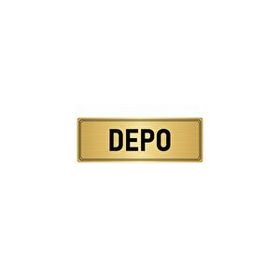 Özarslan Dizayn Departman Kapı İsimliği Depo 7x20 cm Altın Renk Metal Yönlendirme Levhası