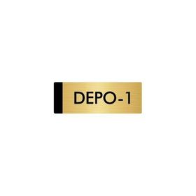 Özarslan Dizayn Departman Kapı İsimliği Depo 7x20 cm Altın Renk Metal Yönlendirme Levhası