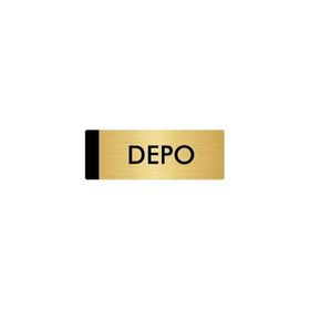 Özarslan Dizayn Departman Kapı İsimliği Depo 7x20 cm Altın Renk Metal Yönlendirme Levhası