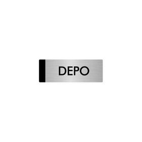 Özarslan Dizayn Departman Kapı İsimliği Depo 7x20 cm Gümüş Renk Metal Yönlendirme Levhası