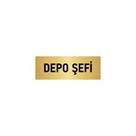 Özarslan Dizayn Departman Kapı İsimliği Depo Şefi 10x20 cm Altın Renk Metal Yönlendirme Levhası