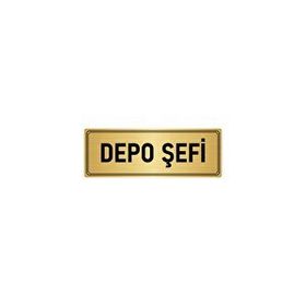 Özarslan Dizayn Departman Kapı İsimliği Depo Şefi 10x20 cm Altın Renk Metal Yönlendirme Levhası
