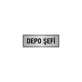 Özarslan Dizayn Departman Kapı İsimliği Depo Şefi 10x20 cm Gümüş Renk Metal Yönlendirme Levhası