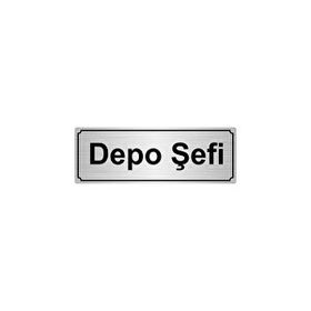 Özarslan Dizayn Departman Kapı İsimliği Depo Şefi 10x20 cm Gümüş Renk Metal Yönlendirme Levhası