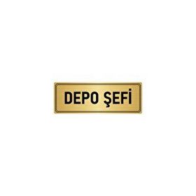Özarslan Dizayn Departman Kapı İsimliği Depo Şefi 5x20 cm Altın Renk Metal Yönlendirme Levhası