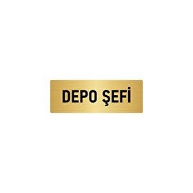 Özarslan Dizayn Departman Kapı İsimliği Depo Şefi 5x20 cm Altın Renk Metal Yönlendirme Levhası