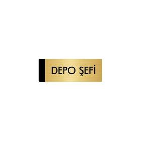 Özarslan Dizayn Departman Kapı İsimliği Depo Şefi 5x20 cm Altın Renk Metal Yönlendirme Levhası