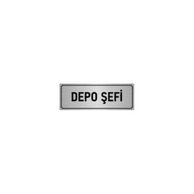 Özarslan Dizayn Departman Kapı İsimliği Depo Şefi 5x20 cm Gümüş Renk Metal Yönlendirme Levhası