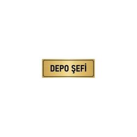 Özarslan Dizayn Departman Kapı İsimliği Depo Şefi 7x20 cm Altın Renk Metal Yönlendirme Levhası
