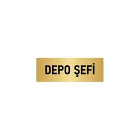 Özarslan Dizayn Departman Kapı İsimliği Depo Şefi 7x20 cm Altın Renk Metal Yönlendirme Levhası