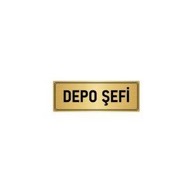Özarslan Dizayn Departman Kapı İsimliği Depo Şefi 7x20 cm Altın Renk Metal Yönlendirme Levhası