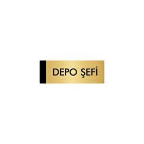 Özarslan Dizayn Departman Kapı İsimliği Depo Şefi 7x20 cm Altın Renk Metal Yönlendirme Levhası