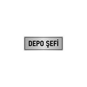 Özarslan Dizayn Departman Kapı İsimliği Depo Şefi 7x20 cm Gümüş Renk Metal Yönlendirme Levhası
