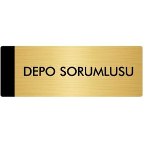 Özarslan Dizayn Departman Kapı İsimliği Depo Sorumlusu 10x20 cm Altın Renk Metal Yönlendirme Levhası