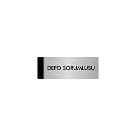 Özarslan Dizayn Departman Kapı İsimliği Depo Sorumlusu 10x20 cm Gümüş Renk Metal Yönlendirme Levhası